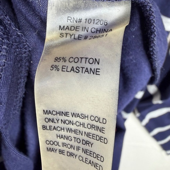 New Soft Surroundings Bridgeport Striped Long Sleeve Dress size Medium Blue/Gray - Picture 3 of 9